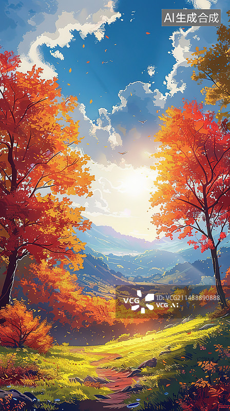 【AI数字艺术】秋天的树木和植物图片素材