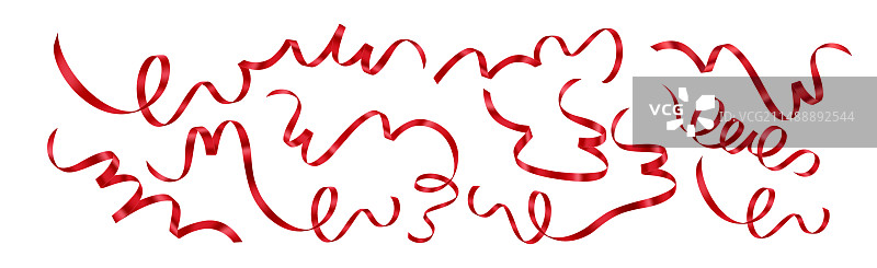 盛大开幕的闪亮红色丝带合集图片素材