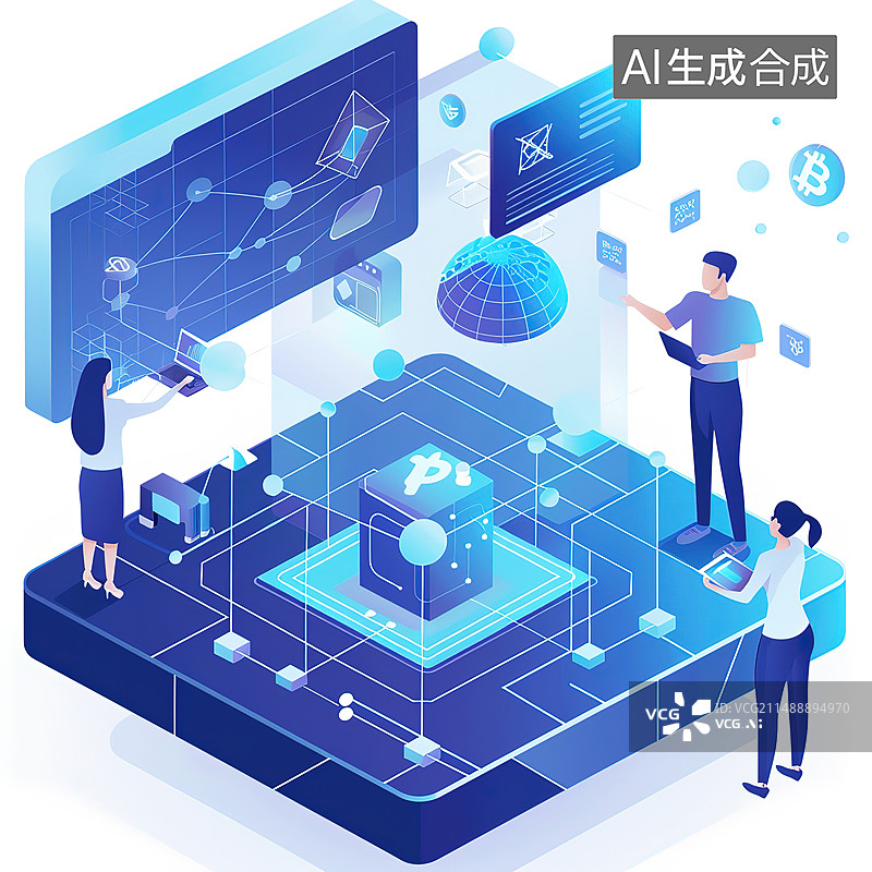 【AI数字艺术】高科技研究人员与技术人员图片素材