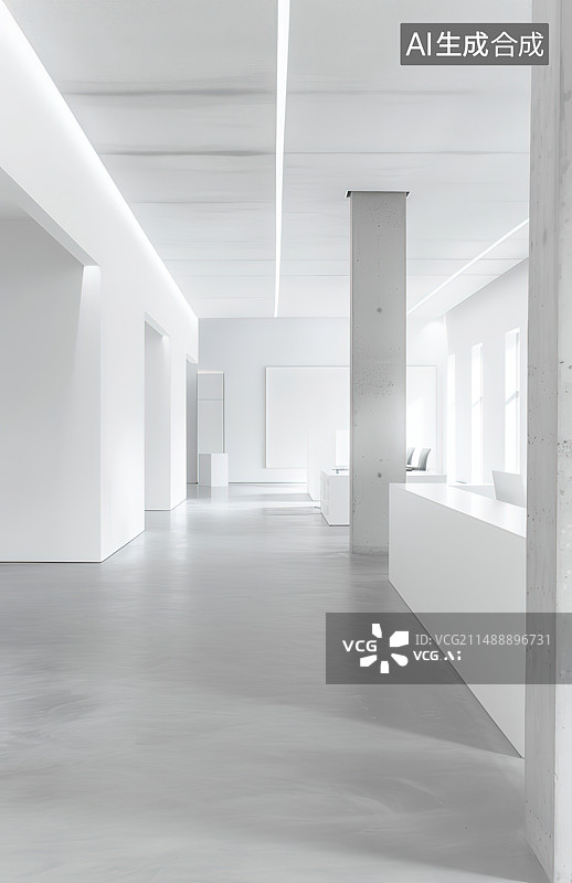 【AI数字艺术】现代城市建筑内部空间图片素材