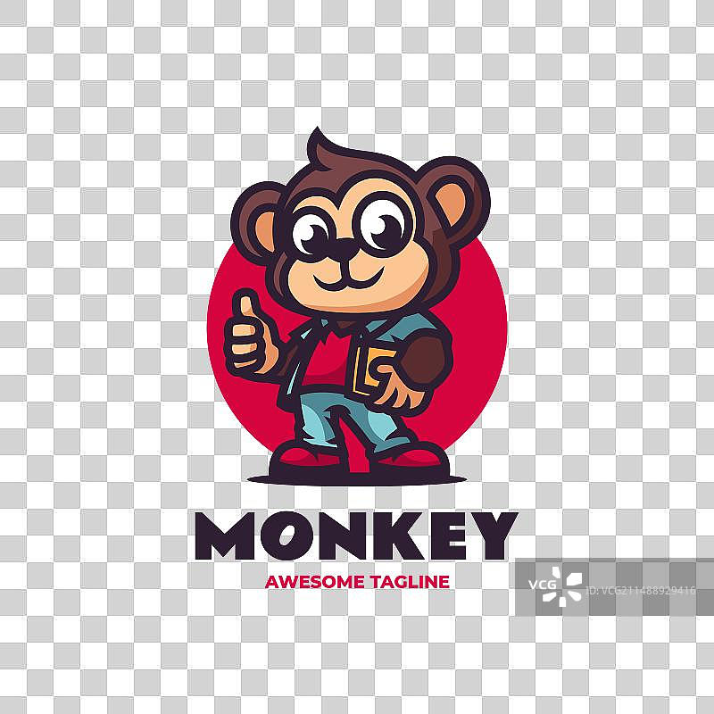 猴子吉祥物卡通风格标志图片素材