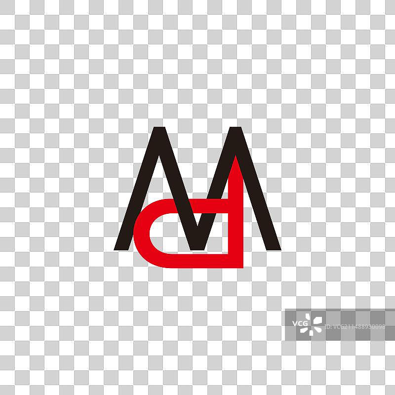 字母MD简约链接彩色标志图片素材