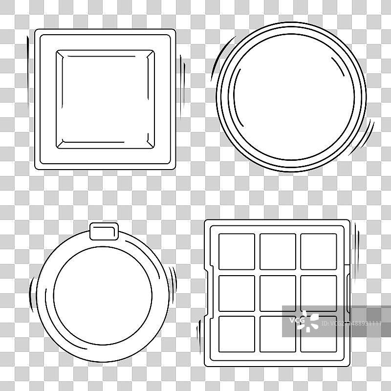 黑白眼影和腮红套装图片素材