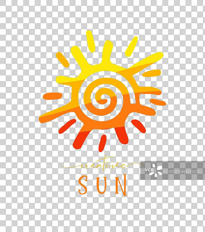 可爱的创意太阳标志概念图片素材