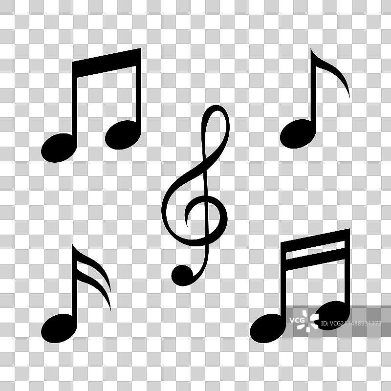 高音谱号和音符合集图片素材