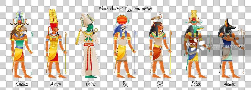 埃及神套装：古埃及诸神与女王图片素材