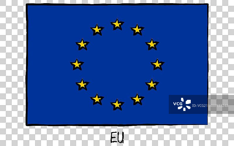 手绘风格的欧盟旗帜图片素材