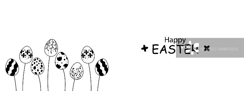 复活节装饰剪影涂鸦banner图片素材