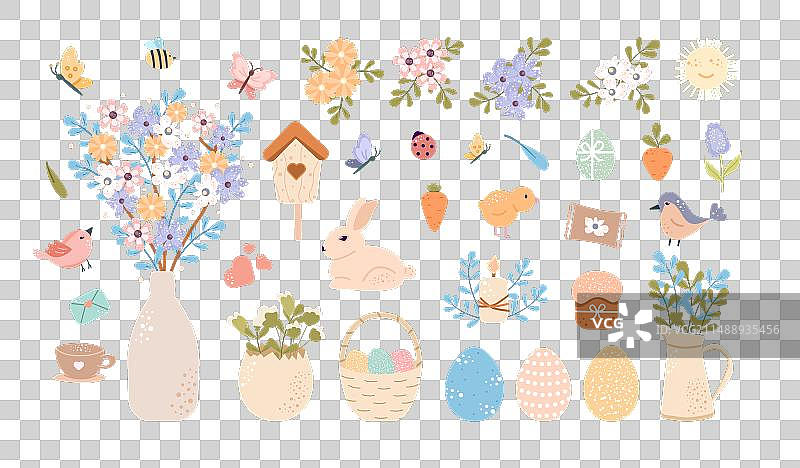 复活节彩色设计元素套装图片素材