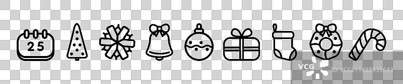 节日圣诞元素图标集图片素材