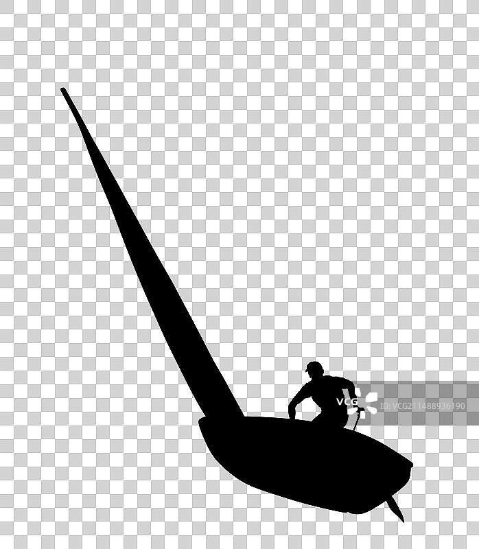 帆船剪影上的运动水手图片素材