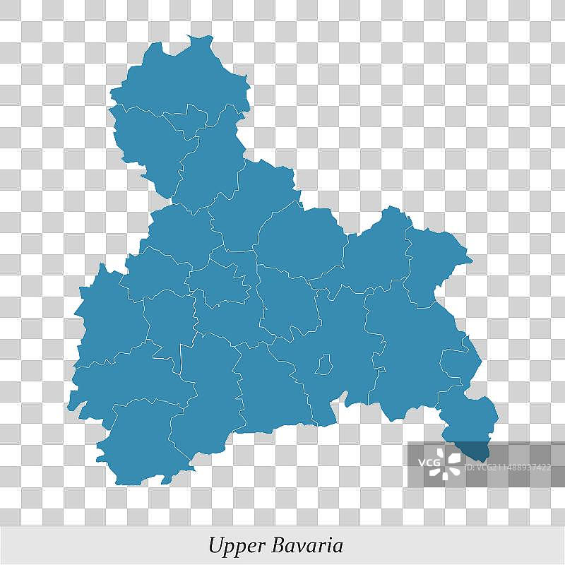 巴伐利亚州上巴伐利亚地区地图图片素材