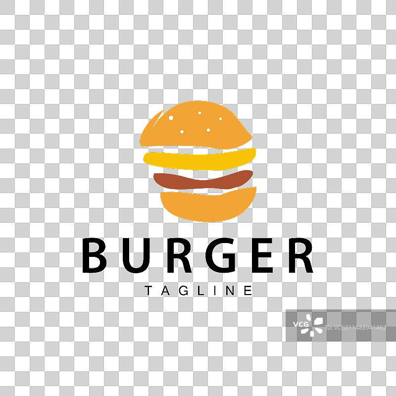汉堡Logo面包肉类和蔬菜快餐图片素材
