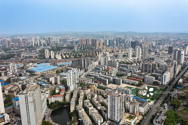 航拍湖南株洲城市风光图片素材