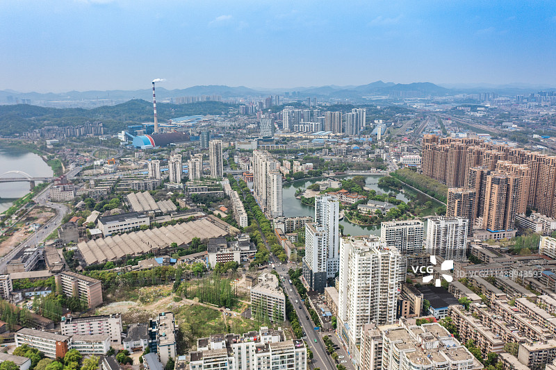 航拍湖南株洲城市风光图片素材