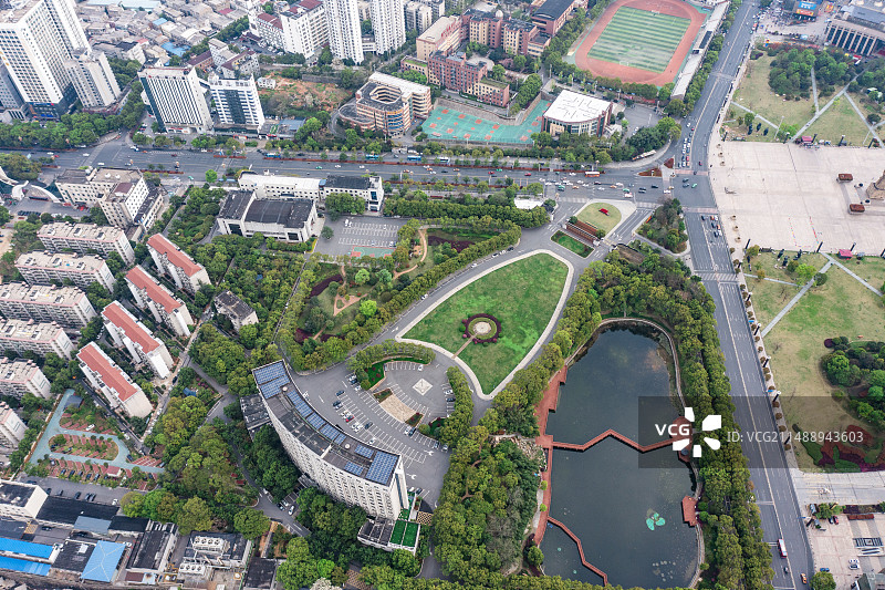 航拍湖南株洲城市风光图片素材