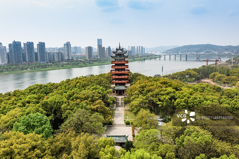 航拍湖南株洲神农公园图片素材