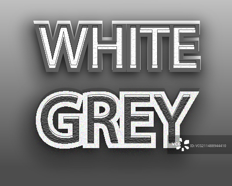 白色灰色可编辑文本效果3D浮雕风格图片素材
