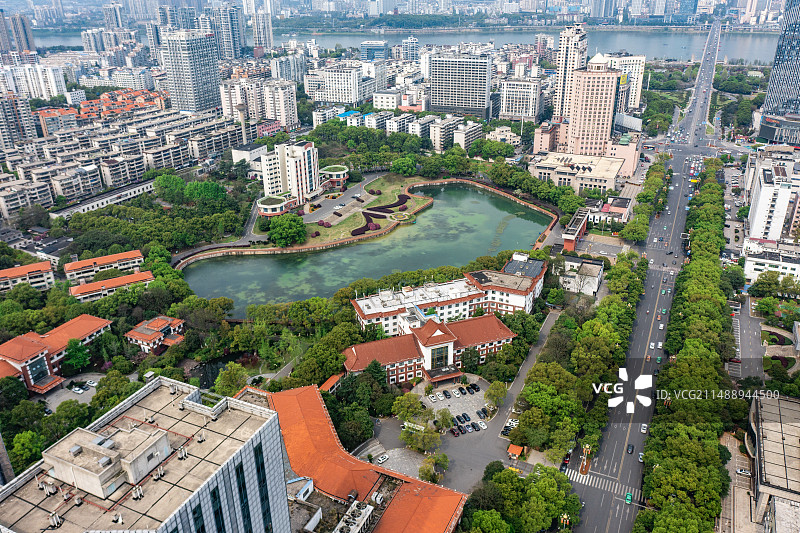 航拍湖南株洲城市风光图片素材