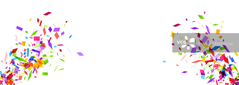 白色背景上的彩色纸屑爆炸图片素材