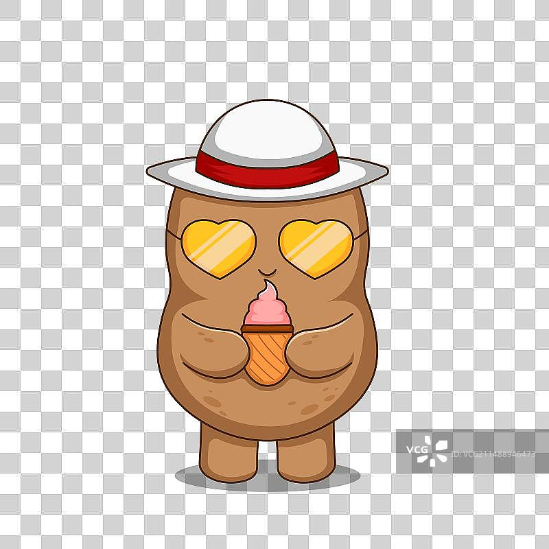 夏日里可爱的小土豆图片素材