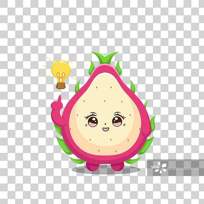 可爱的火龙果有了主意图片素材