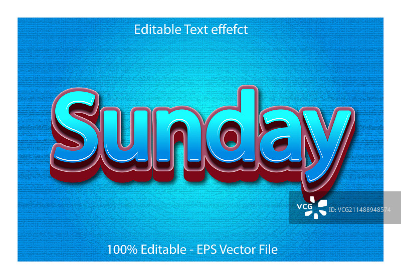 3D浮雕风格的周日文字特效设计图片素材