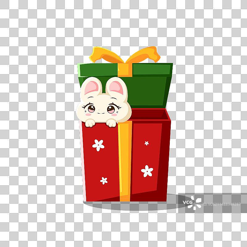盒子里面可爱的小兔子图片素材