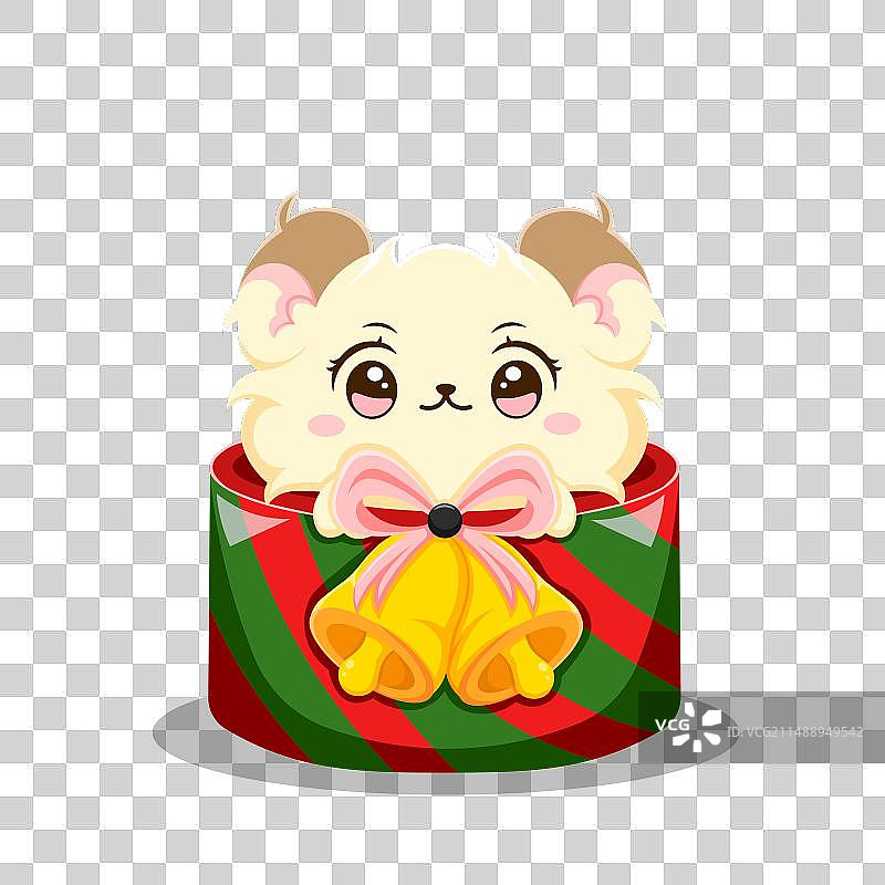 圣诞盒子里的小狗图片素材