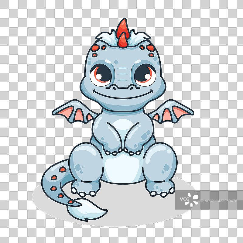 卡通蓝色龙图片素材