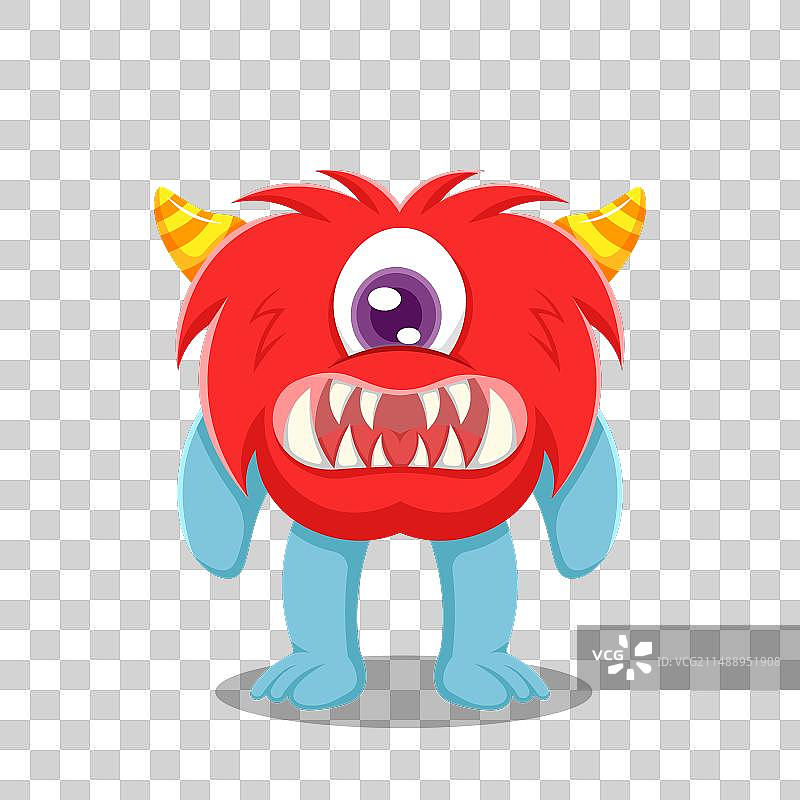 可爱愤怒的红色怪物图片素材