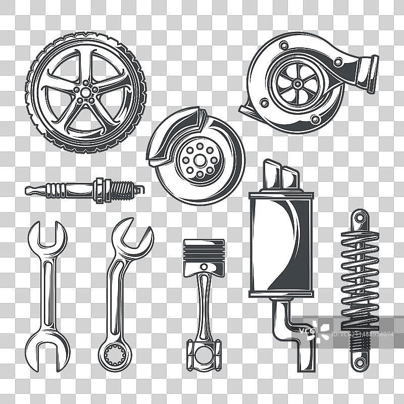 汽车服务系统图标合集图片素材