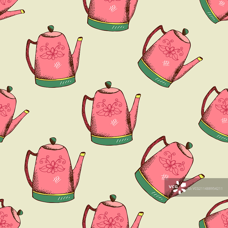 复古水壶图案图片素材