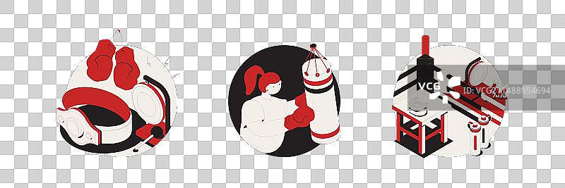 拳击2.5D组合图片素材