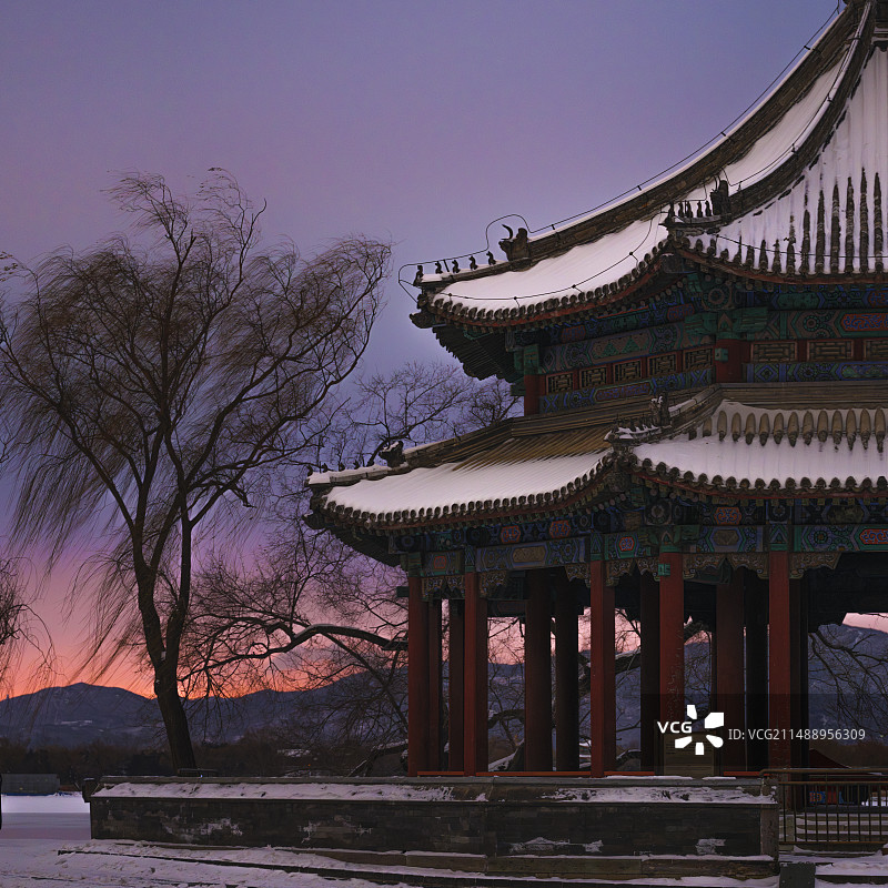 廓如亭日落图片素材