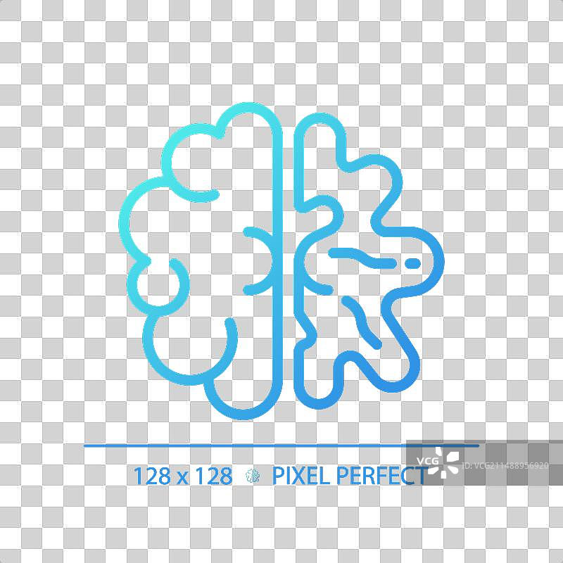 阿尔茨海默病大脑渐变线性图标图片素材