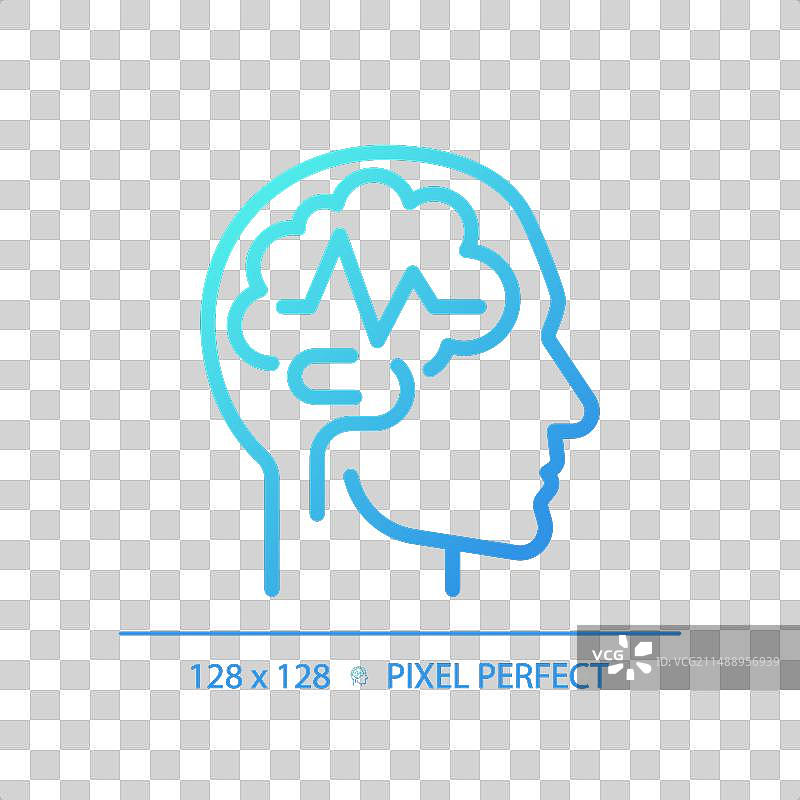 癫痫脑部梯度线性图标图片素材