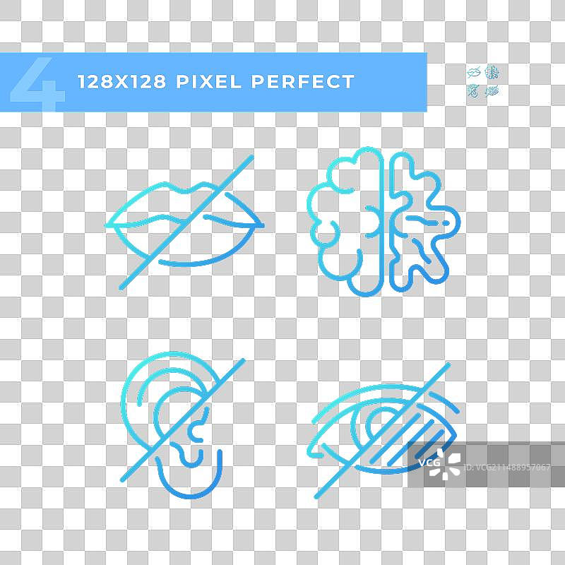 感觉障碍人群渐变线性图片素材