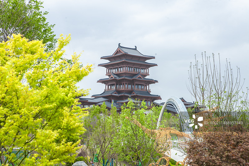 2024年成都世界园艺博览会，EXPO，世园会，园艺会，政府工程，中式建筑，亭台楼额，中国建筑图片素材