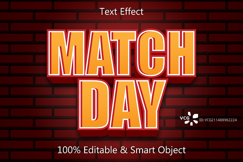 比赛日可编辑3D浮雕文字特效图片素材