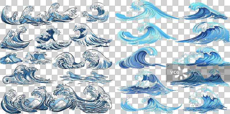 波浪形海洋水域边界设计图片素材