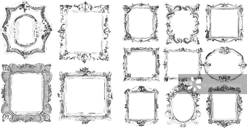 手绘复古装饰相框合集图片素材