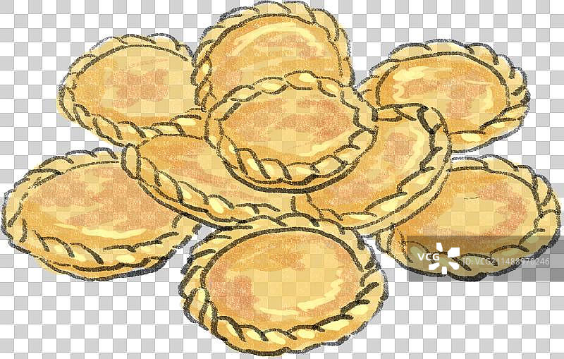 水墨风蒙菜内蒙古美食哈达饼插画图片素材