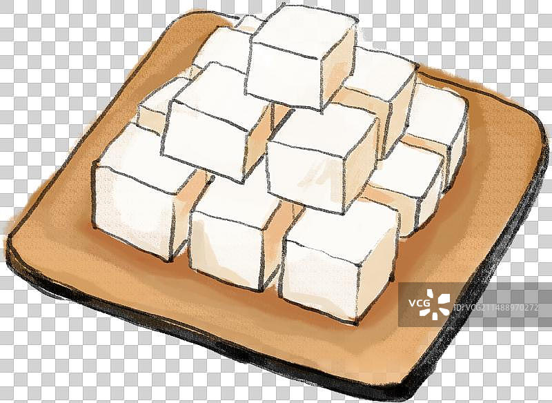 水墨风蒙菜内蒙古美食奶豆腐插画图片素材