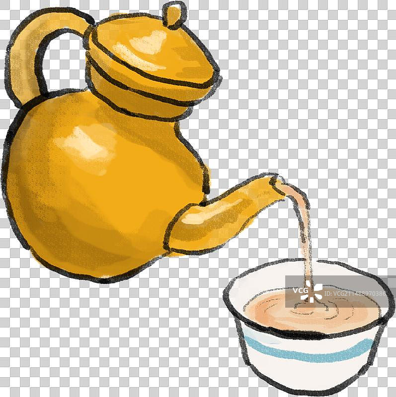 水墨风藏菜西藏美食酥油茶插画图片素材
