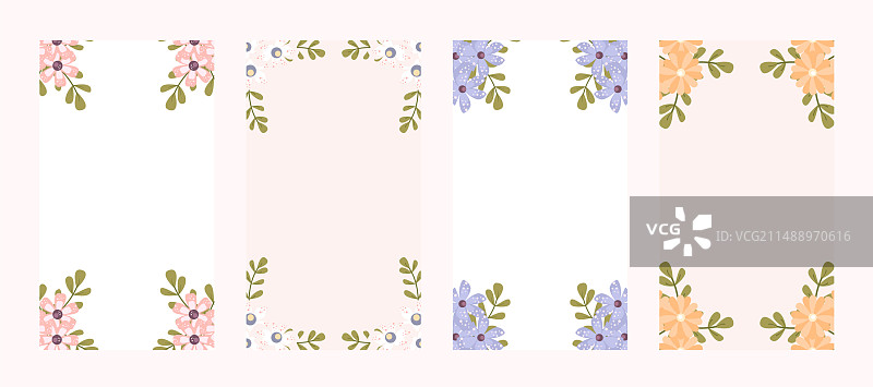 绿植矩形边框故事模板图片素材