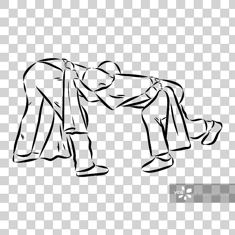 桑搏柔道摔跤教练腰带图片素材