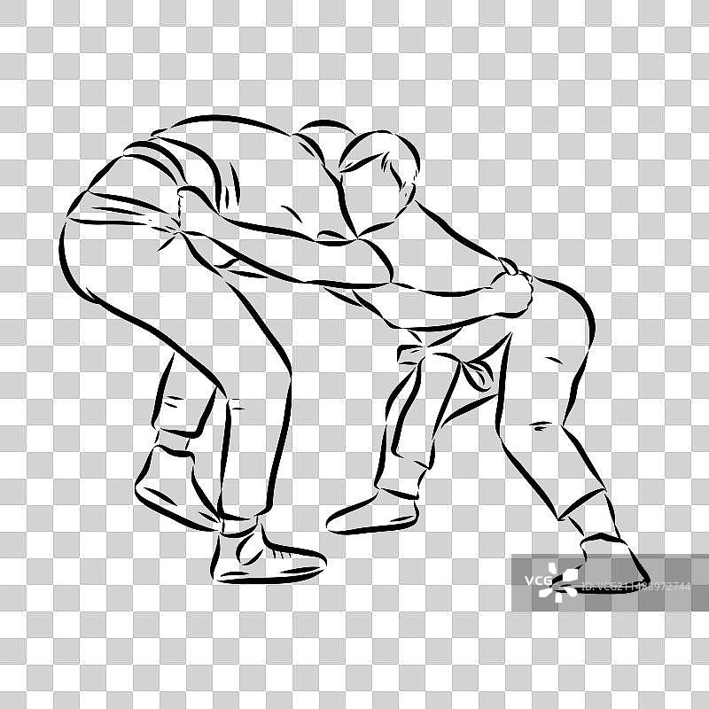 桑搏柔道摔跤教练腰带图片素材