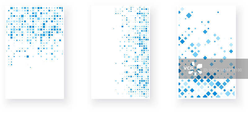 抽象蓝色像素艺术作品图片素材
