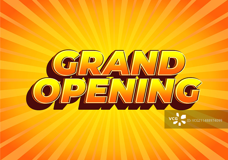 带有眼睛的3D外观盛大开业文字效果图片素材